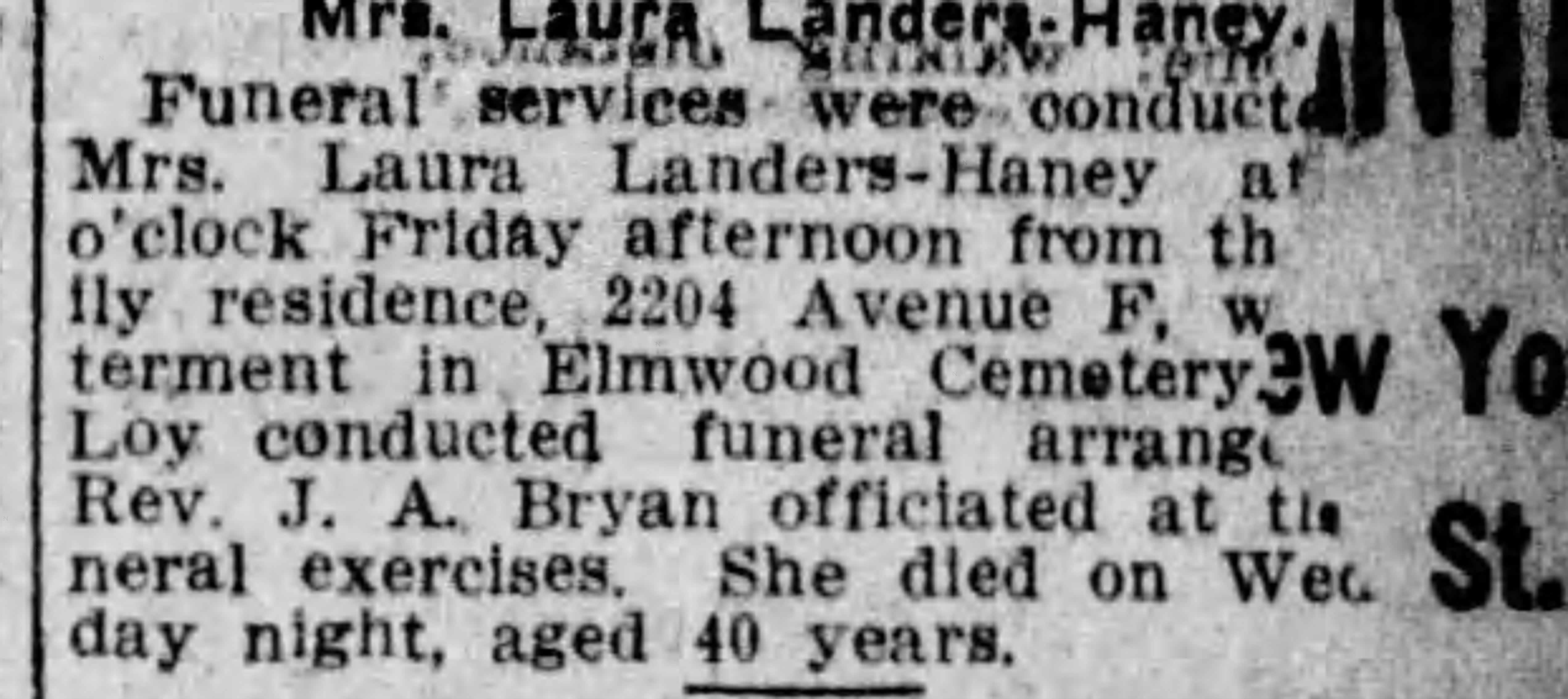 Laura Landers-Haney obituary